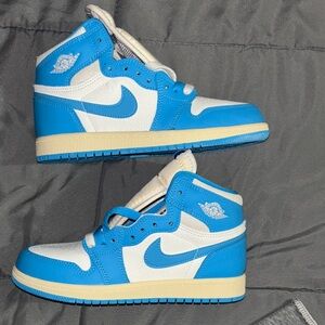 Blue and White High-Top Jordan 1 size 2 youth